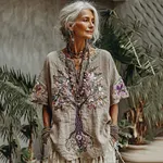 Women's Tree Of Life Floral Art Comfy Shirt - Image 2