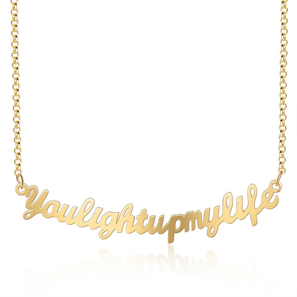 Phrase engraved necklace Custom Name Necklace Word A Sentence Necklace