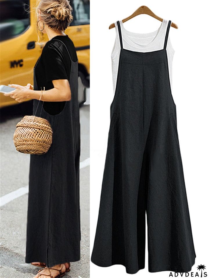 Women&rsquo;s Loose Fit Wide Leg Jumpsuit Dungarees
