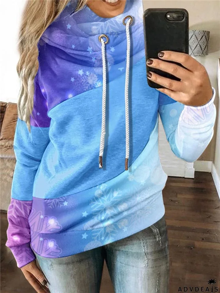 Casual Fashion Printed Long Sleeve Christmas Hoodie