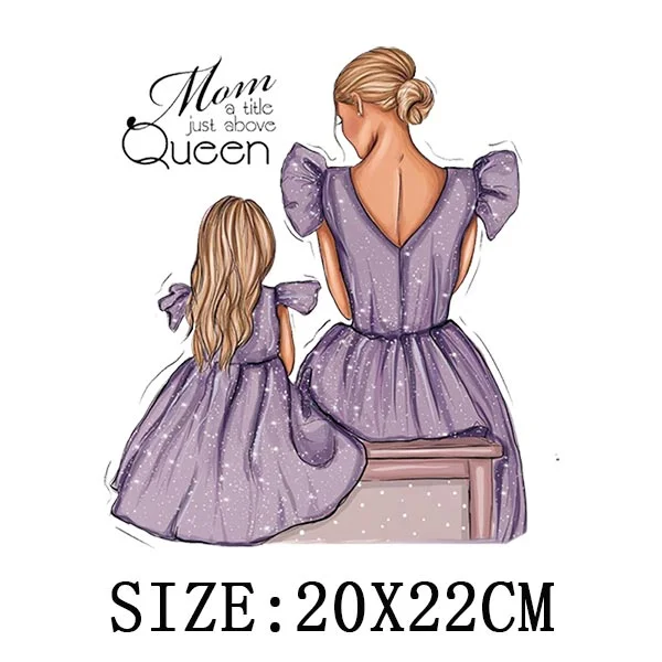 Mom&Children Thermal Stickers On T-shirt DIY Washable Patch On Clothes Lovely Design Iron On Transfer For Hoodies Hat Decoration