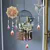 3PCS-2 5D DIY Diamond Painting Wind Chimes Suncatcher Kit Double Sided Diamond Art Kits Suncatcher with Crystal Pendant for Home Wall Window Decor Adults DIY Art Craft