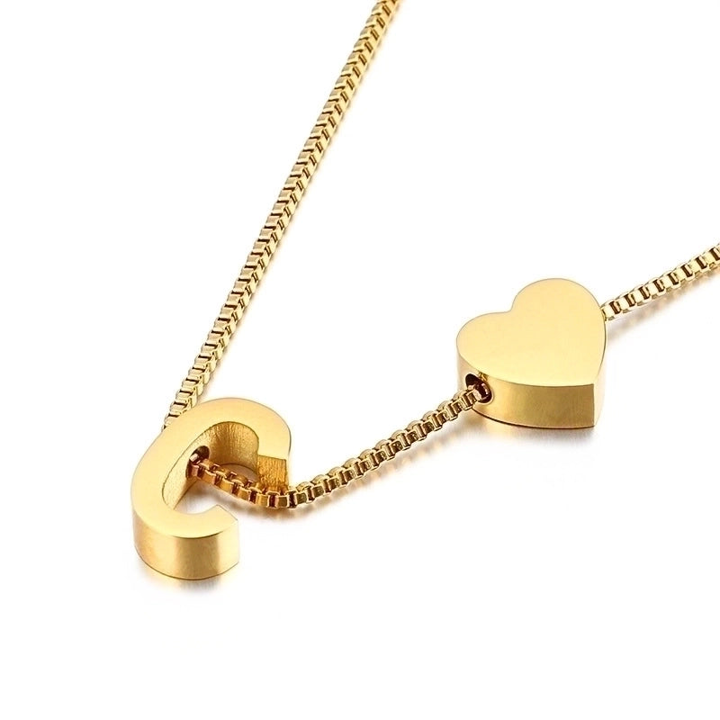 Titanium Steel 18K Gold Plated Korean Style Plating Letter Necklace