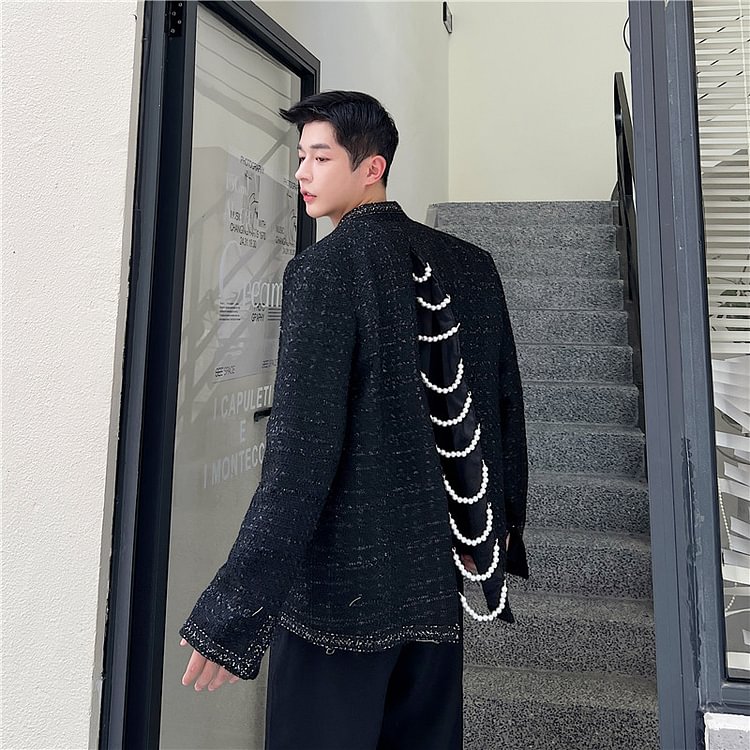 Dawfashion-Personalized Back Decoration Style Slip Blazer Jacket-Yamamoto Diablo Clothing