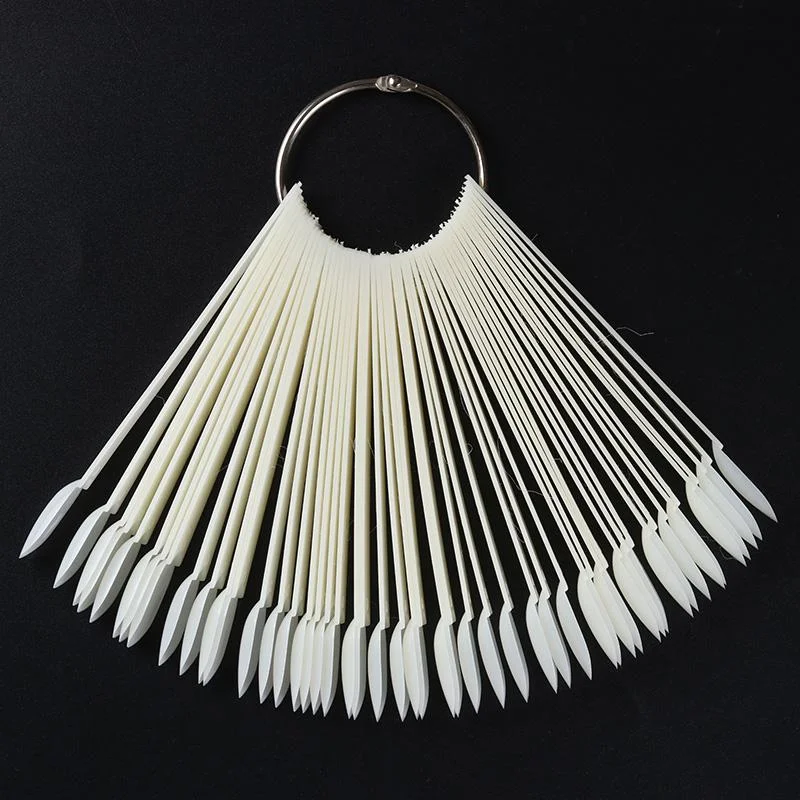 1Set False Nail Tips Fan Nature Nail Art Round Full Cover Display Practice Tools Fake Nails Manicure Acrylic UV Gel Polish-Nail Inspo