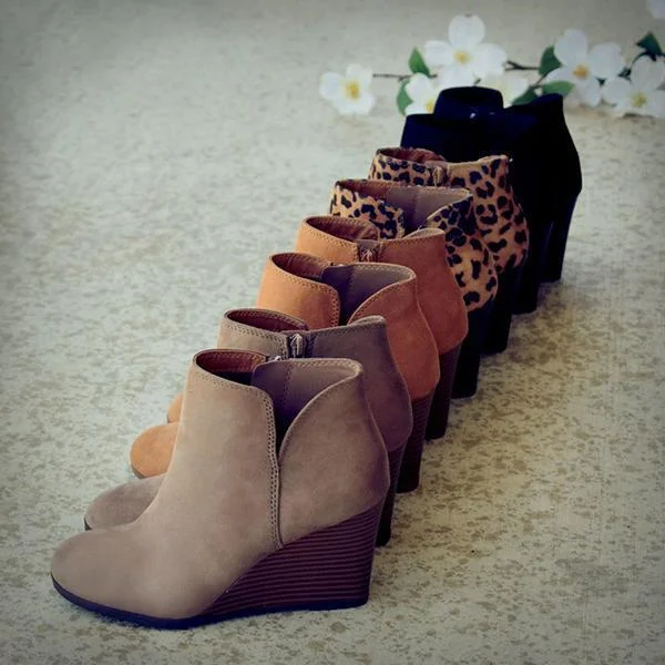 Side Slit Wedge Booties