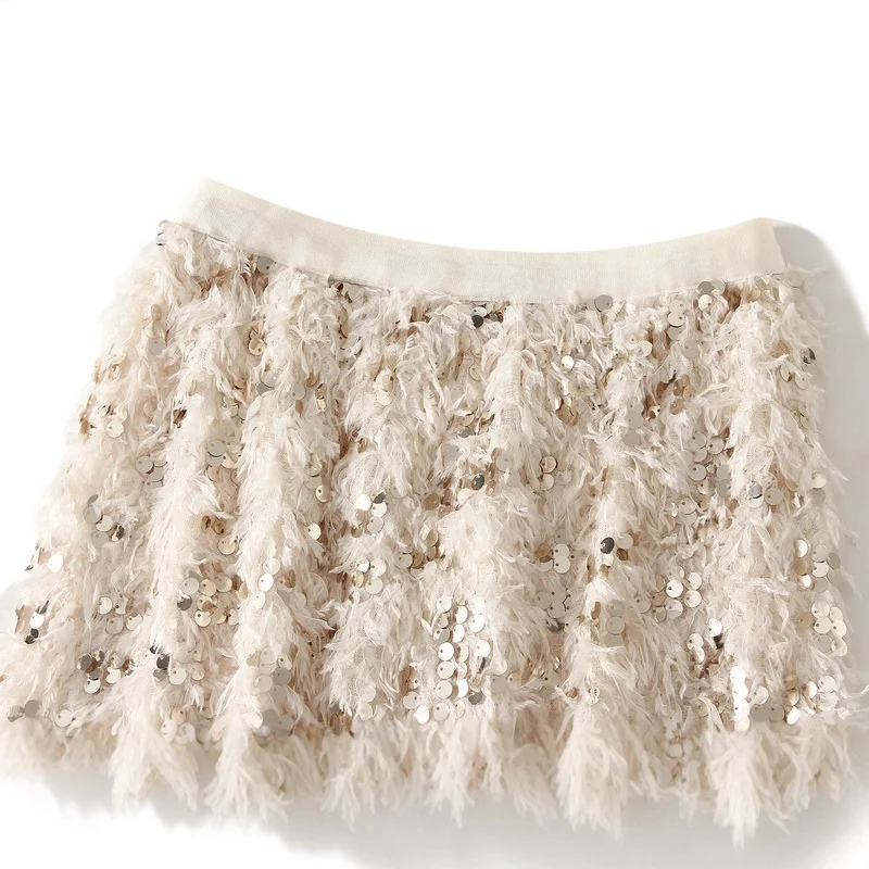 Nigikala Nigikala Liang Split Dress Girl Autumn And Winter Plush Plush Tweed Su Thin Straight A-Dress Dress D8513