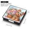 PU Dog Flower Diamond Painting Notecard Box with 160 Sheets of Paper