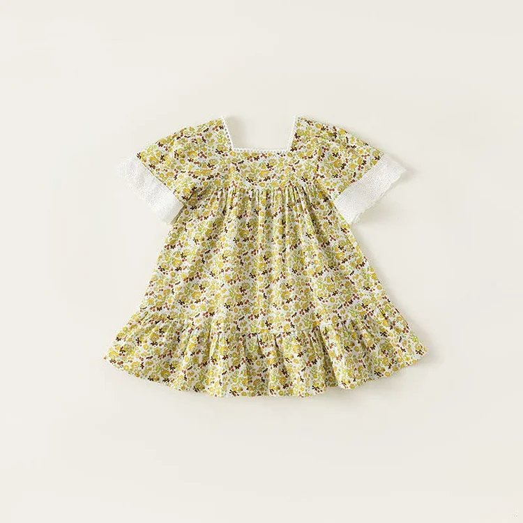 Toddler Girl Square Neck Floral Dress