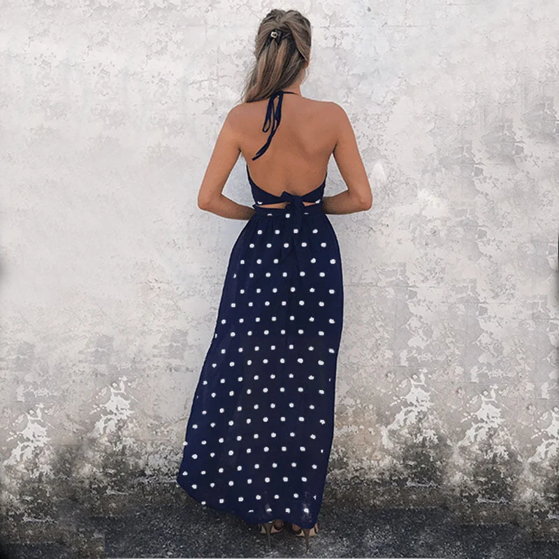 Uveng Fashion Bubble Printed Sexy Long Dresses