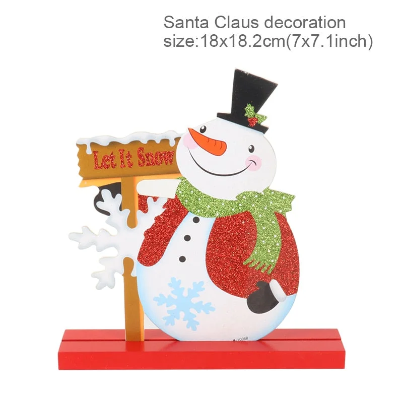 Merry Christmas Wooden Santa Claus Christmas Decoration for Home Gifts Xmas Ornaments Navidad Desktop Decor New Year 2021 Noel