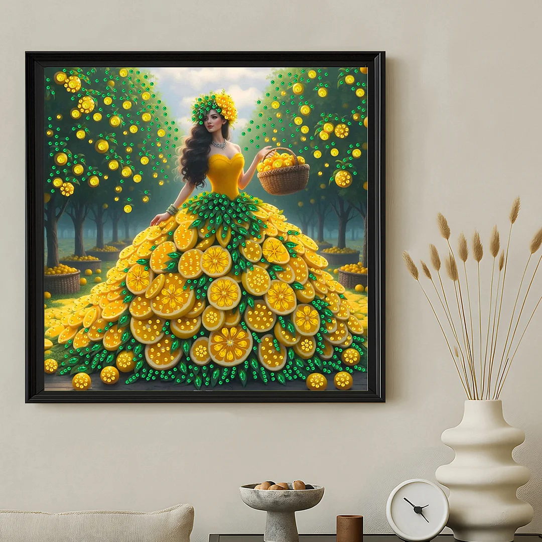 Diamond Painting - Partial Special Shaped Drill - Orange Girl(Canvas|30x30cm)