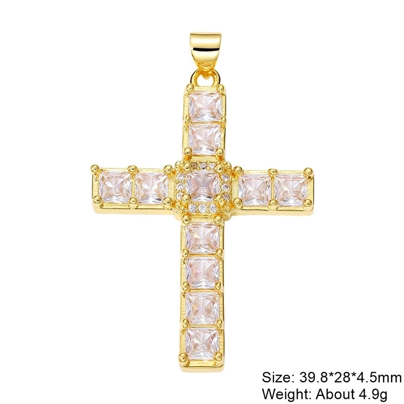 Classic Style Streetwear Cross Devil’s Eye Copper Plating Inlay Zircon 18k Gold Plated Charms