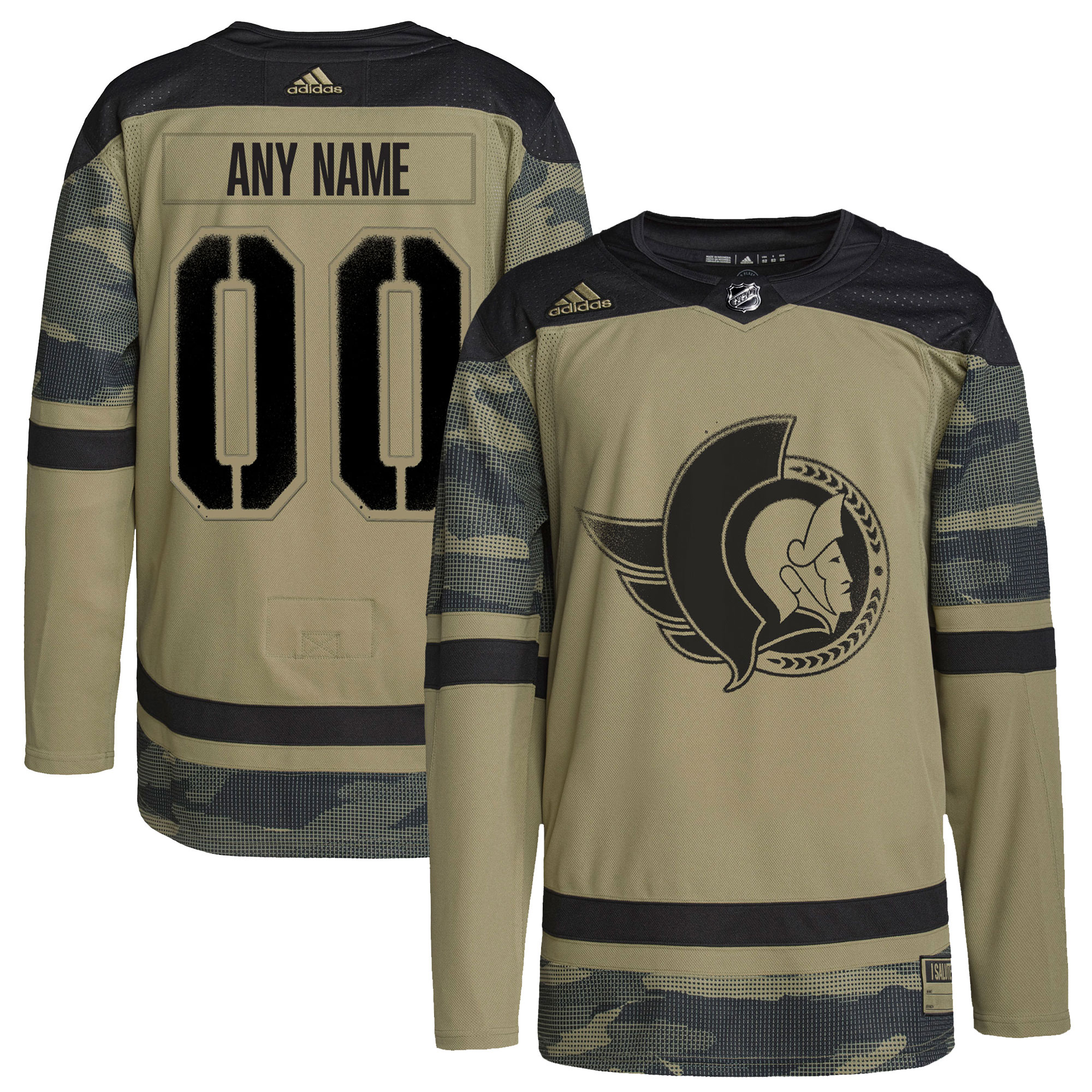 Ottawa Senators  Logo Military Appreciation Team  Custom Practice Jersey – Camo mysite