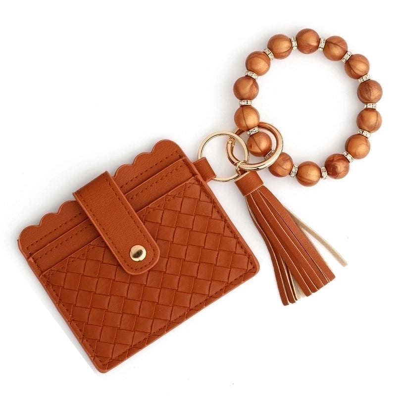 Ethnic Style Minimalist Rhombus Pu Leather Tassel Inlay Rhinestones Keychain