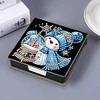 (US Local)5D DIY PU Snowman Diamond Painting Notecard Box Gem Art Sticky Note Holder