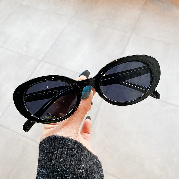 Luxury Brand Designer Oval Sunglasses Women For Men Vintage Sun Glasses Trendy Punk Small Frame Hip Hop Retro Shades