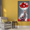 Flowers Lady-Full Round Diamond Painting(40x70cm)