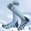 Heated Socks Outdoor Skiing Foot Warmer Heating Socks for Men and Women (Grey)