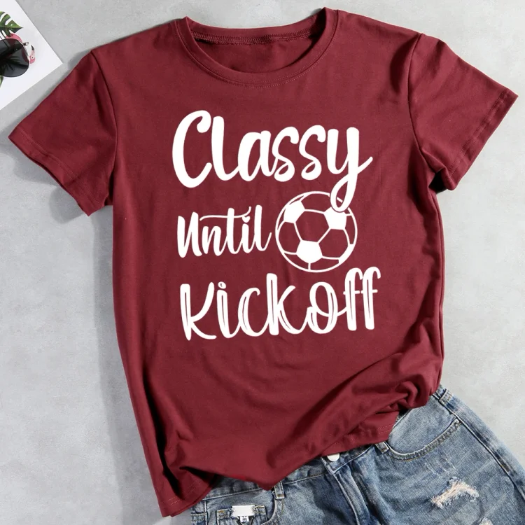 Classy Until Kickoff Football Retro Letters Funny Women's T-Shirt – Bella  Cowgirl Boutique