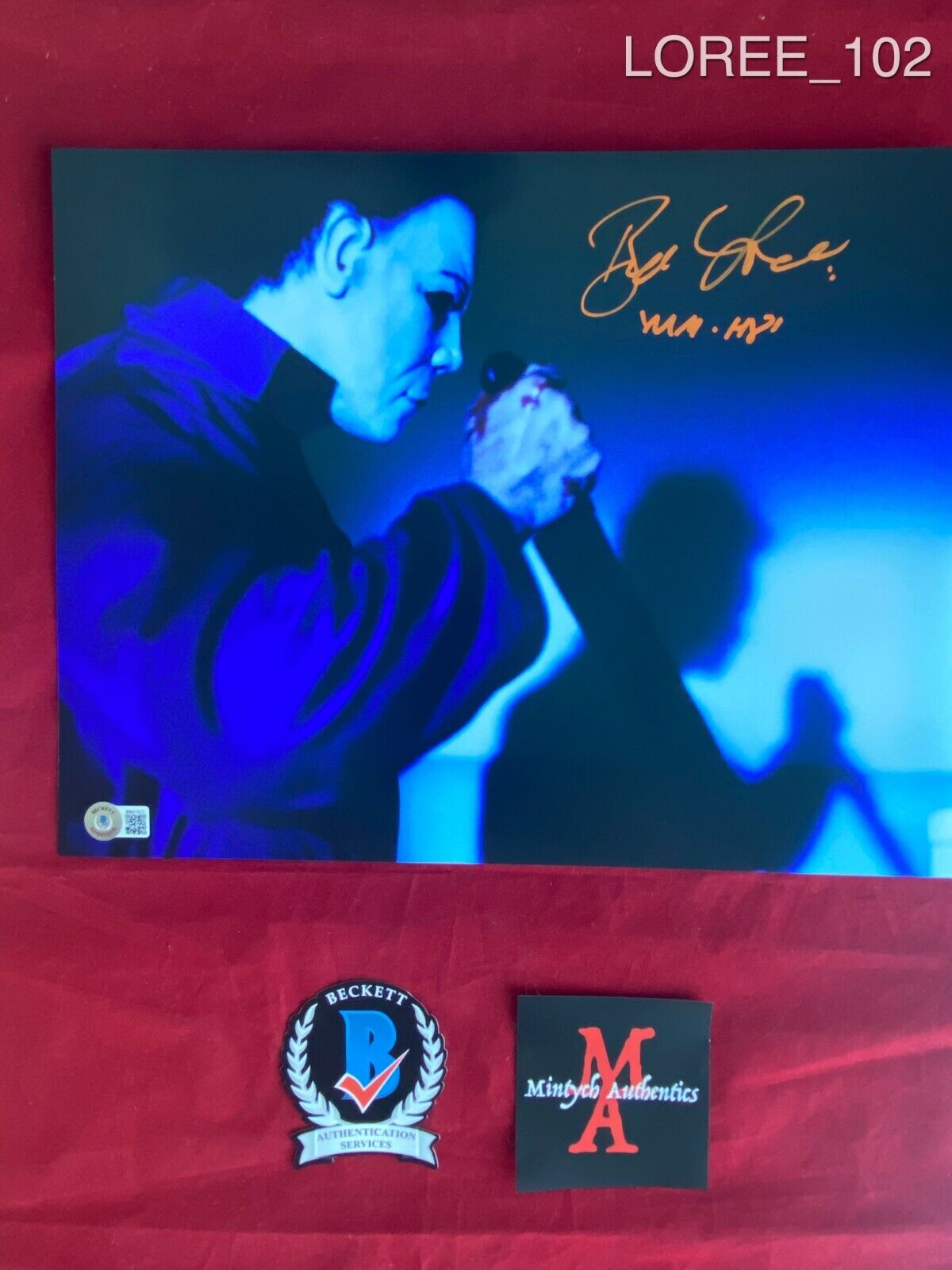 BRAD LOREE AUTOGRAPHED SIGNED 11x14 Photo Poster painting MICHAEL MYERS! HALLOWEEN! BECKETT COA