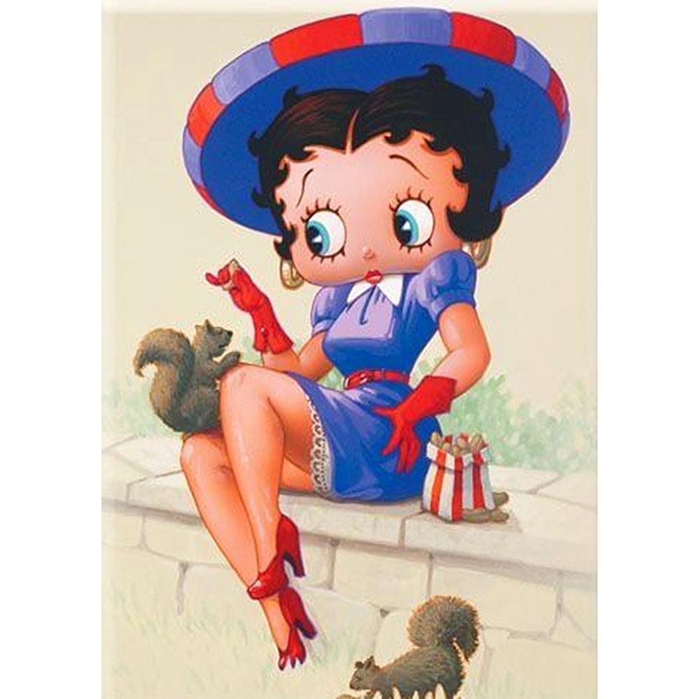 5D DIY Full Drill Diamond Painting Comic Girl Cross Stitch Embroidery Mosai...