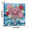(25x25cm)DIY Flower Heart Framed Handmade Pearl Painting Art Craft Kit Living Home Decor