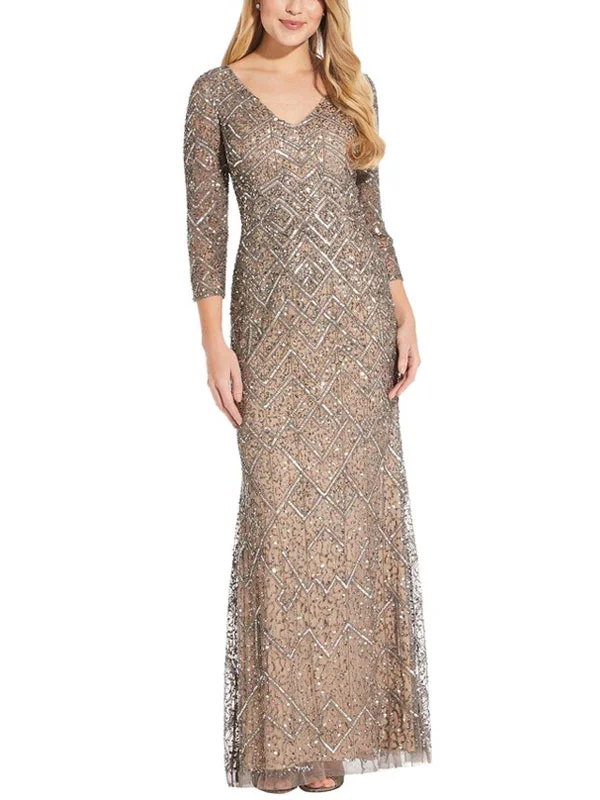 Airy beaded exquisite wedding ladies dress