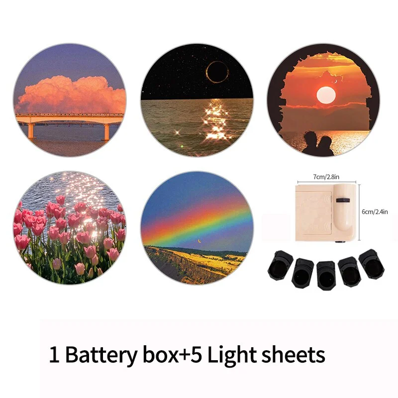 Planet Projection Lamp Moon Earth Galaxy Light Projector with 8pcs Light Sheets Background Atmosphere Light Party Photo Props