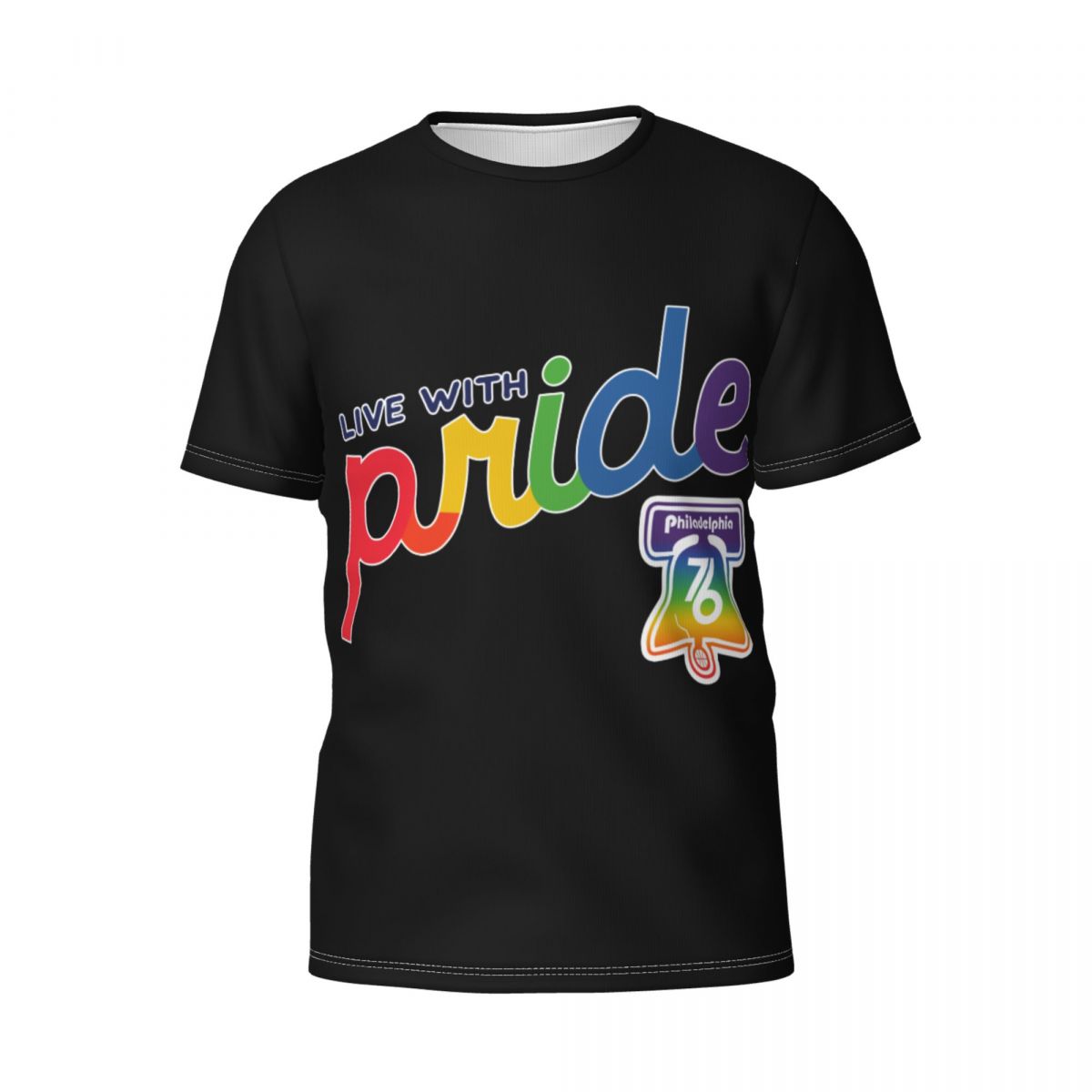 Philadelphia 76ers Live With Pride Printed Men's T-Shirt