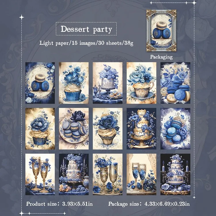 Journalsay 30Sheets Dream of Summer Night Series Vintage Flower Character Material Paper