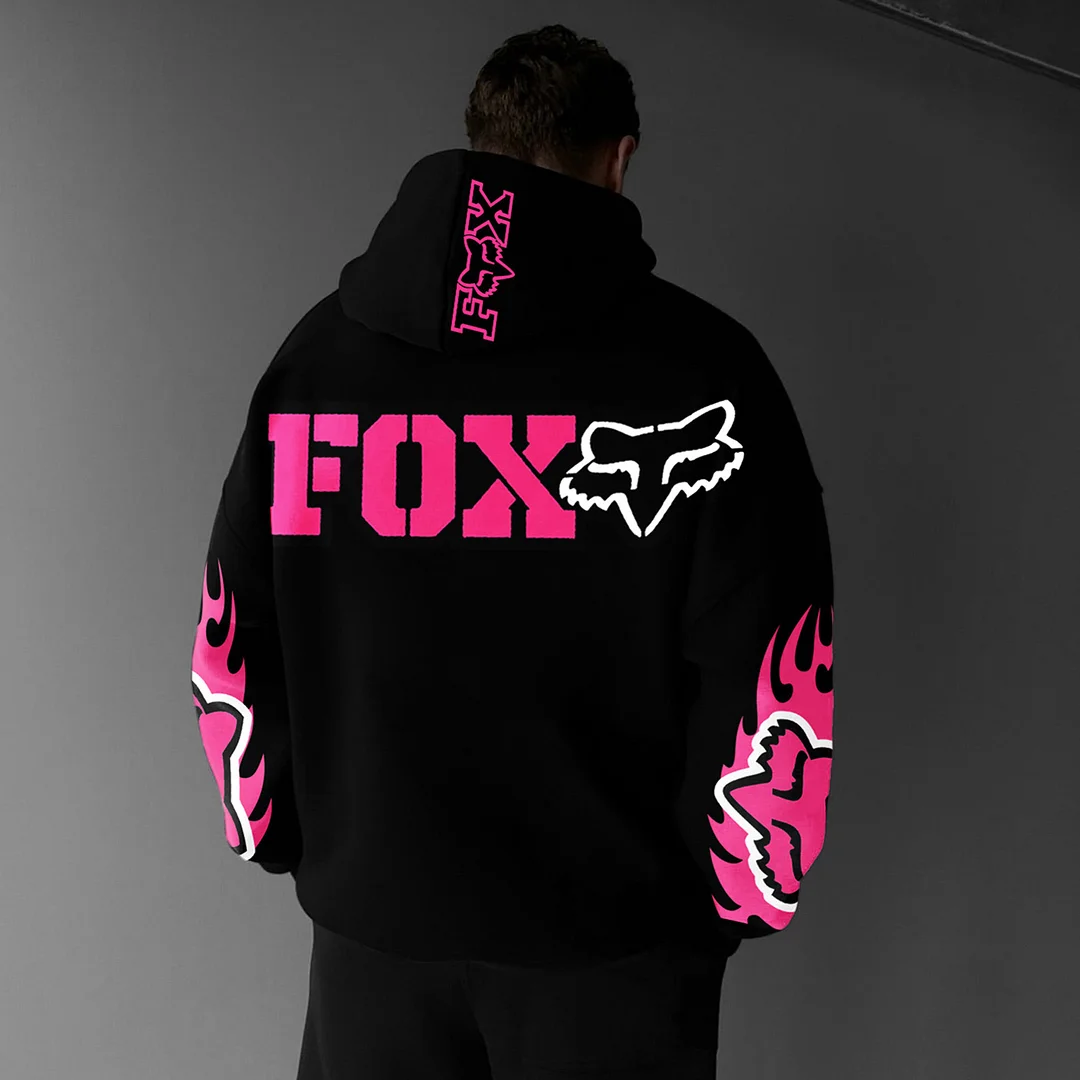 Oversize Racing Print Hoodie