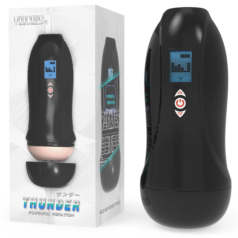 Lcd Display Vibrating Masturbation Cup Sex Toy For Adults Rosetoy Official