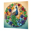 DIY Pre-Framed Peacock Button Art Canvas Kit