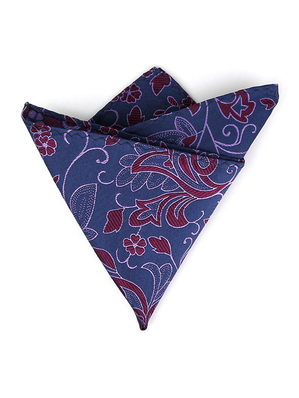Pochette de costume en soie de motif floral pour hommes-Soieplus
