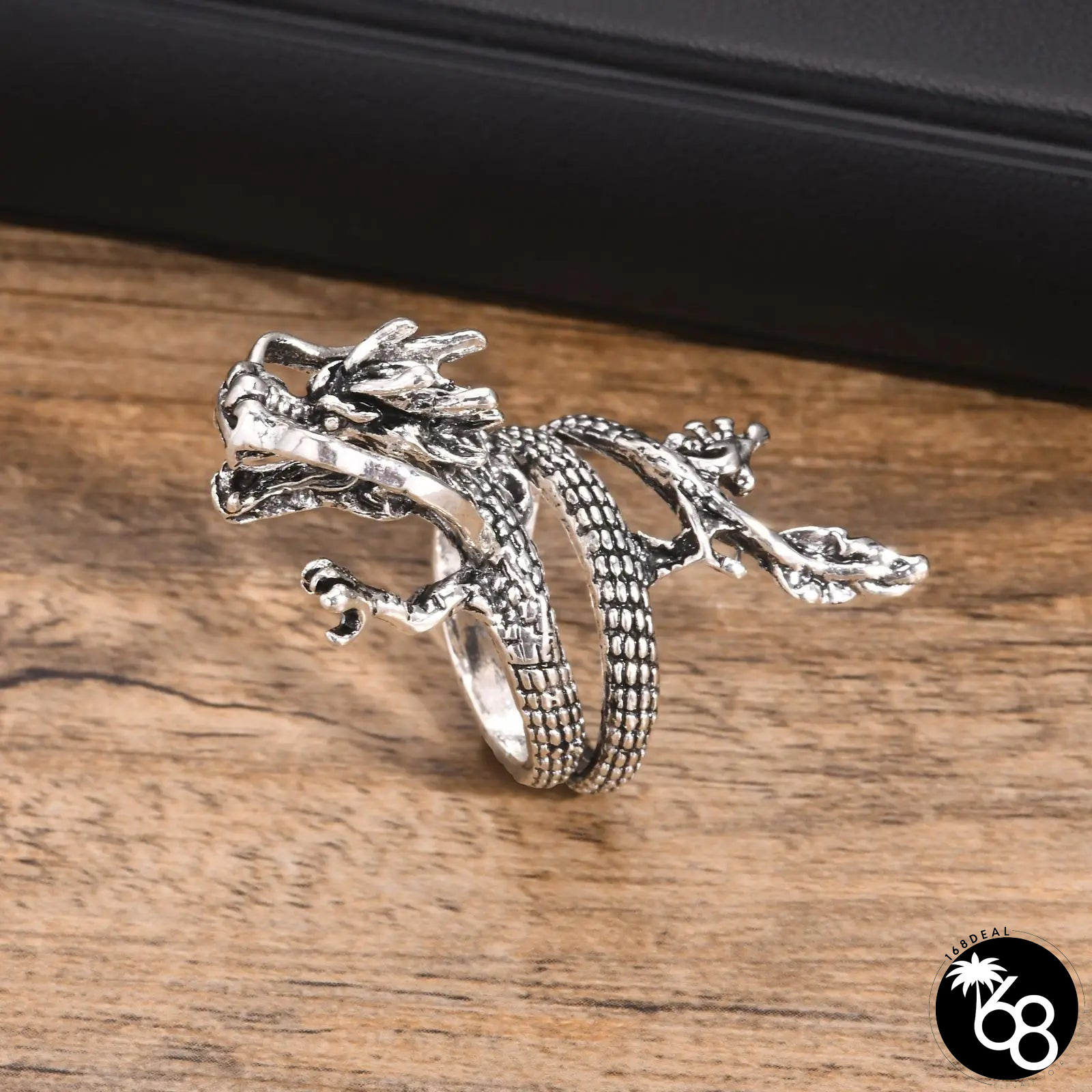 Men's Metal Zinc Alloy Animal Shaped Hip-Hop Chinese Dragon Rings | 168DEAL