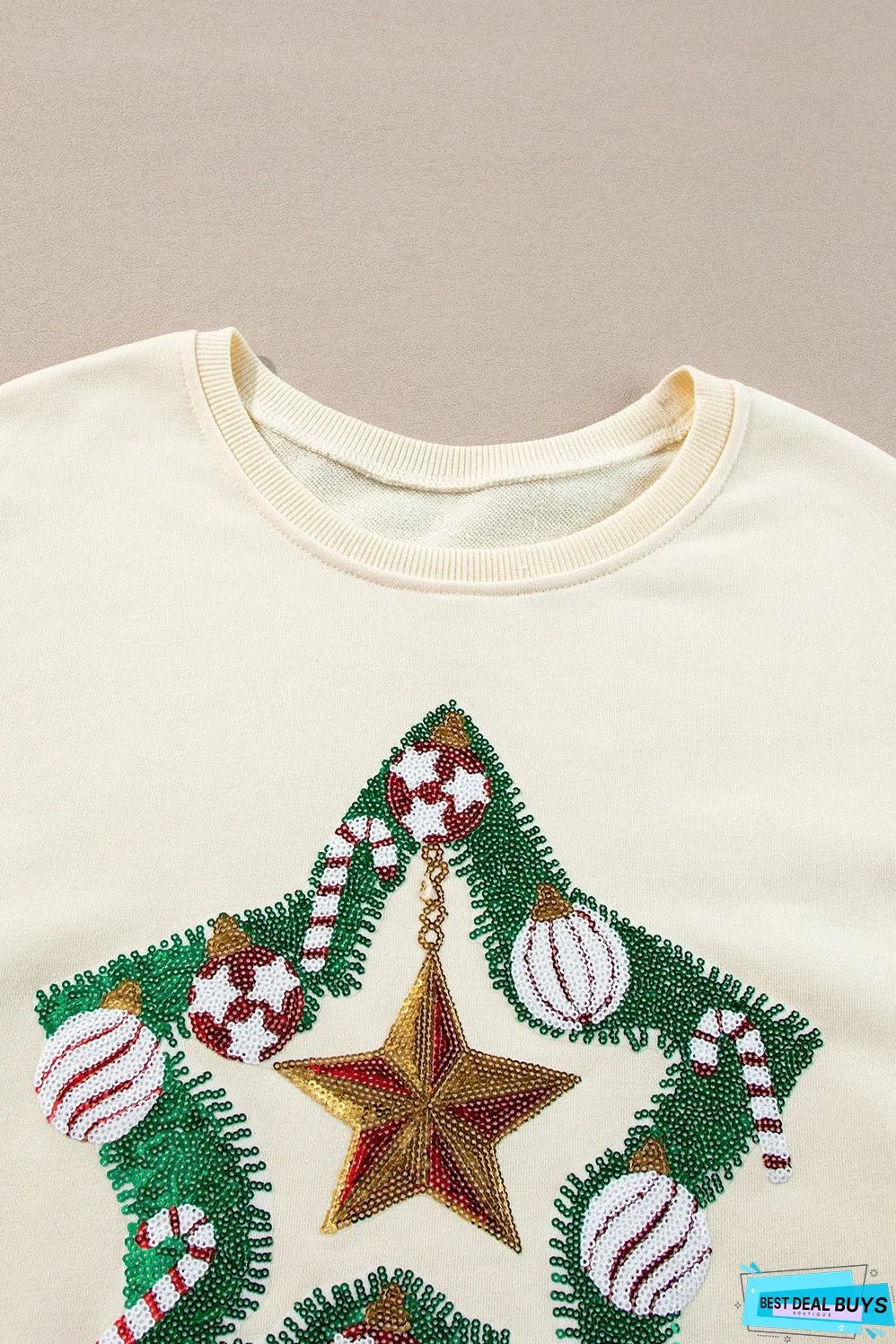 Color Block Star Side Slit Lantern Sleeve Sweatshirt