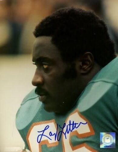 Larry Little Dolphins Signed 8x10 Photo Poster painting Jsa Authentic Autograph