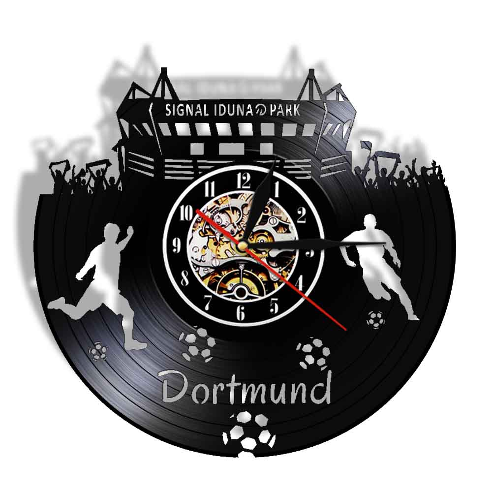 

German Dortmund City Skyline LP - Vinyl Record Wall Clock - Without LED, 501 Original