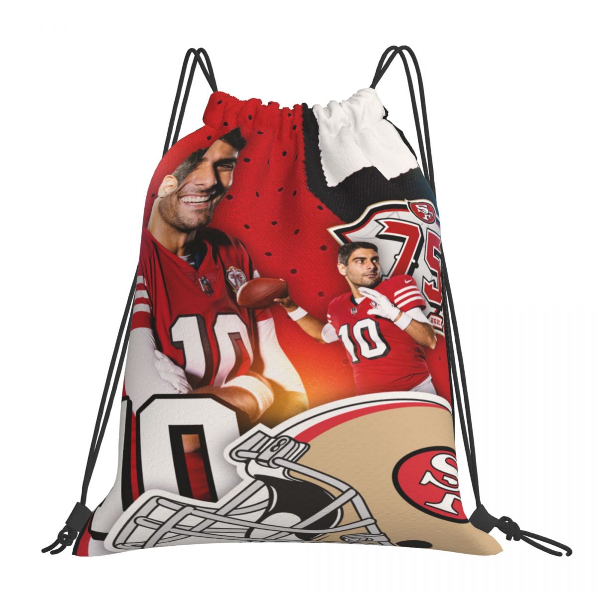 San Francisco 49ers Jimmy Garoppolo '94 Red Throwback Unisex Drawstring Backpack Bag Travel Sackpack