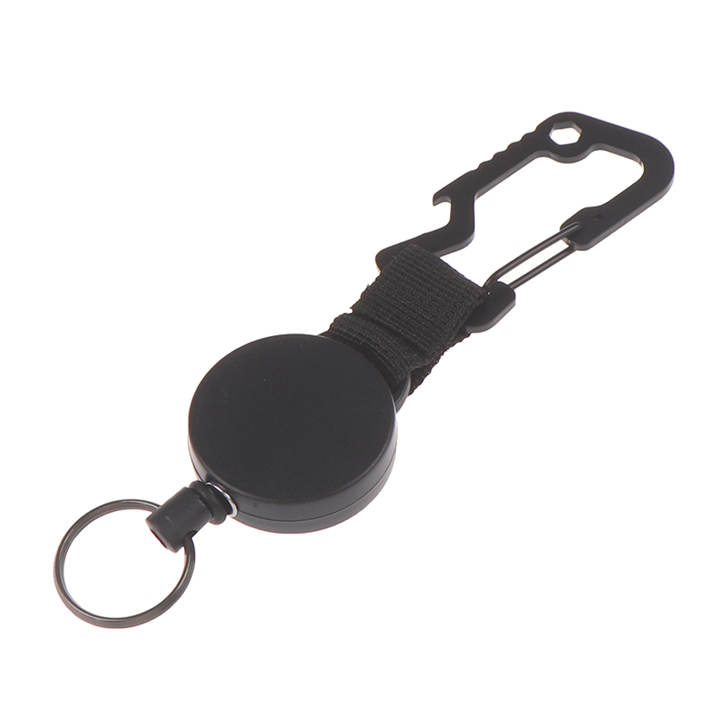 Retractable Keychain Badge Holder with Multitool Carabiner Clip