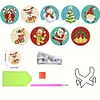 9Pcs Diamond Painting Wooden Christmas Cartoon Coasters with Holder Gift for Mom