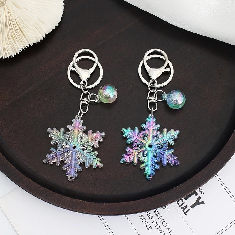 Cute Snowflake Arylic Christmas Women’s Bag Pendant Keychain