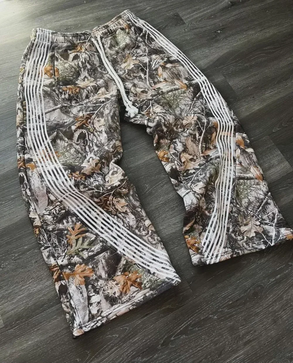 Thoval Y2K New Leaf Camouflage Functional Tactics Functional Pants Men and Women Best Quality Jogger Pull Rope Sweater Pants Work Pants