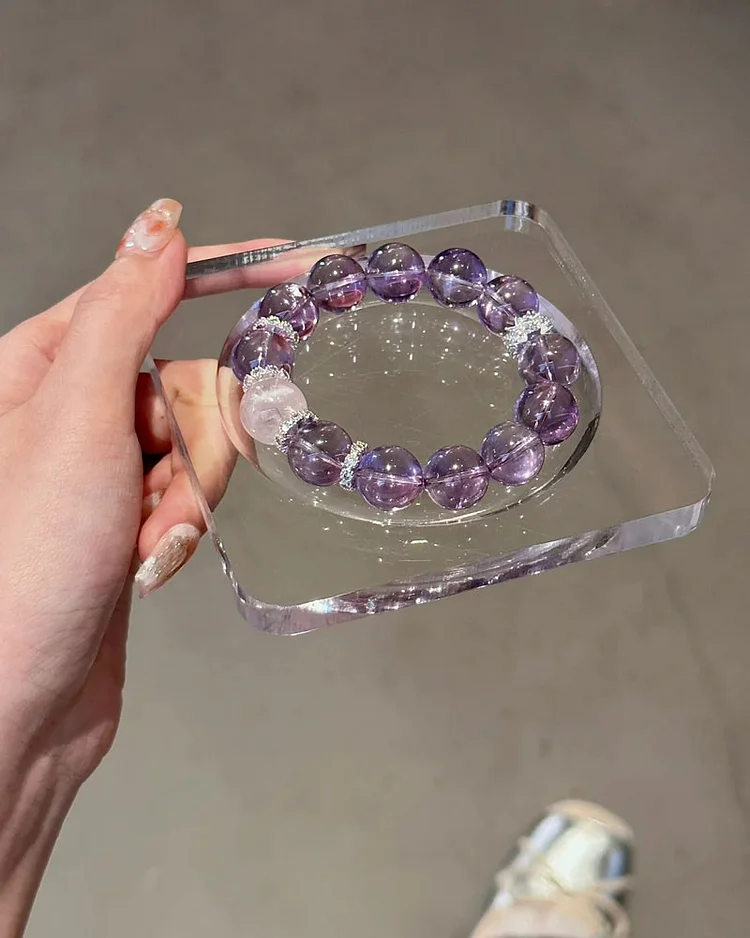 Natural Amethyst Bracelet | Relieve Anxiety · Enhance Intuition · Attract Positive Energy