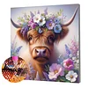 Framed Diamond Painting - Full Round Drill - Cow (25x25cm)
