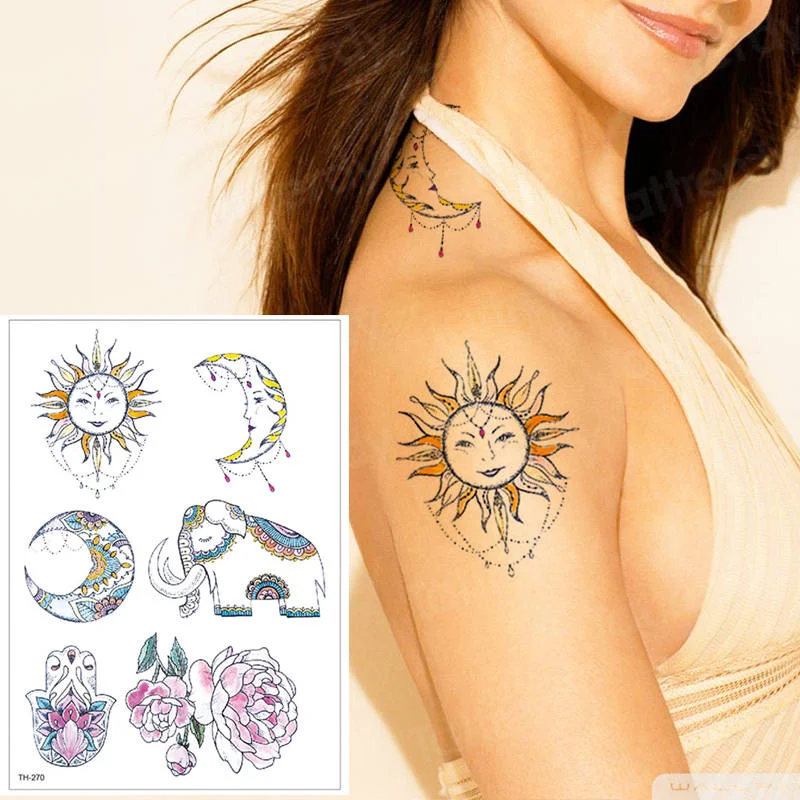 waterproof tattoo stickers bikini peony tattoo & body art flower rose tattoo fake water transfer tattoo temporary tatoo leg arm