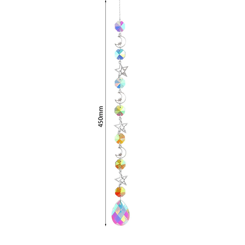 Crystal Windchime Ornament Feather Butterfly Hanging Pendant (Silver 11)