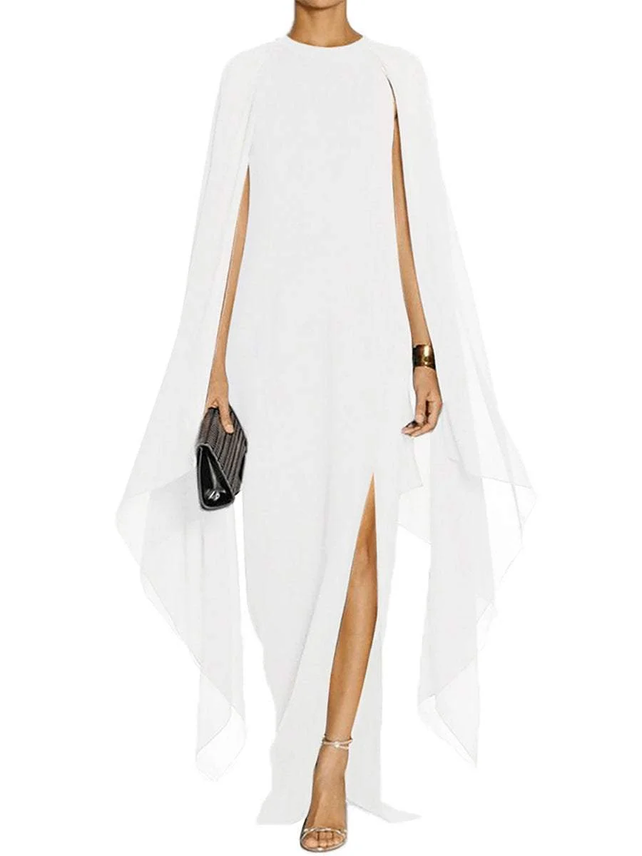 Round Neck with Cover-Up Maxi Dress Evening Dress