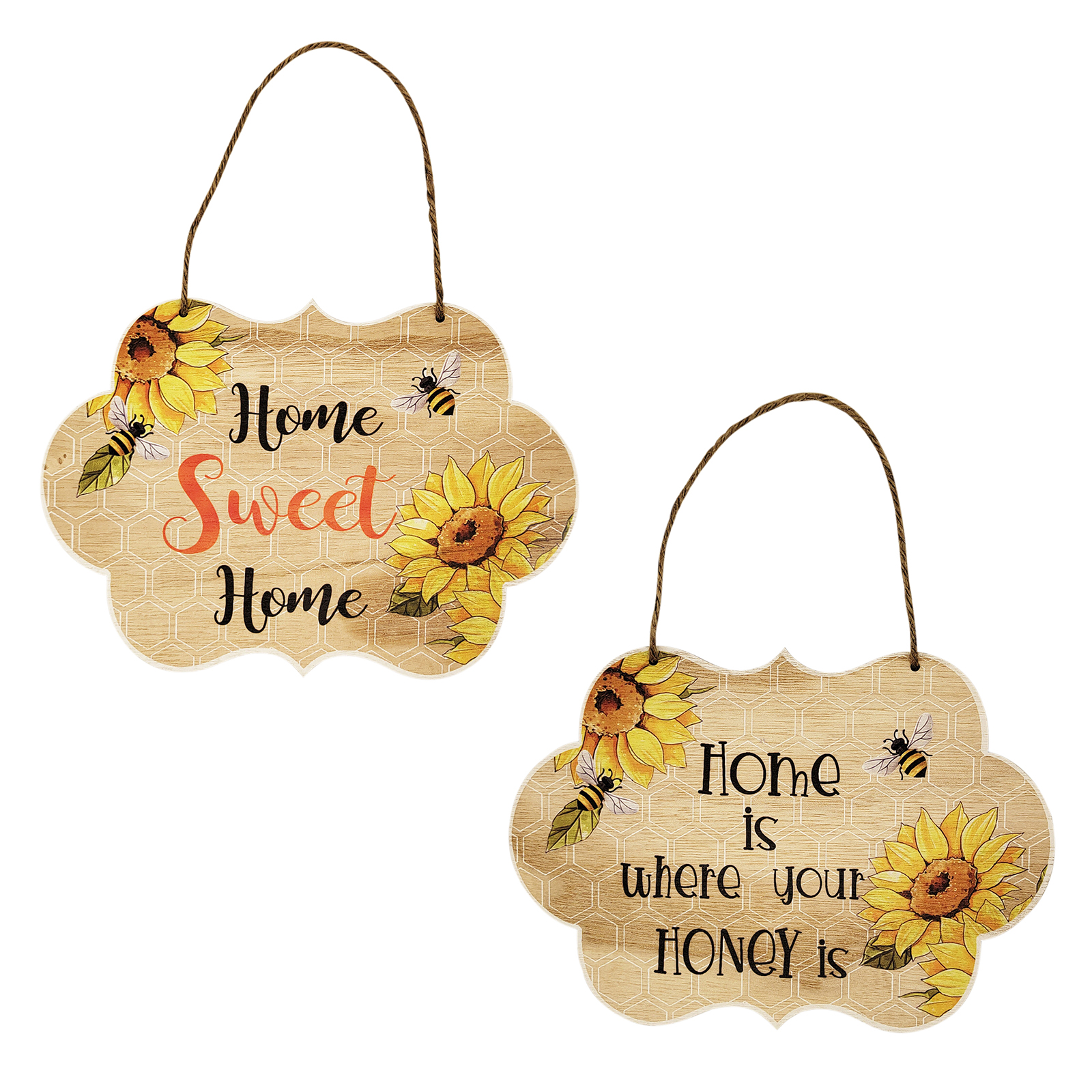 

Bee Festival Wooden Plaque, Hanging Sign Pendant, Decor for Door, Windows, Home is where you honey is, 501 Original